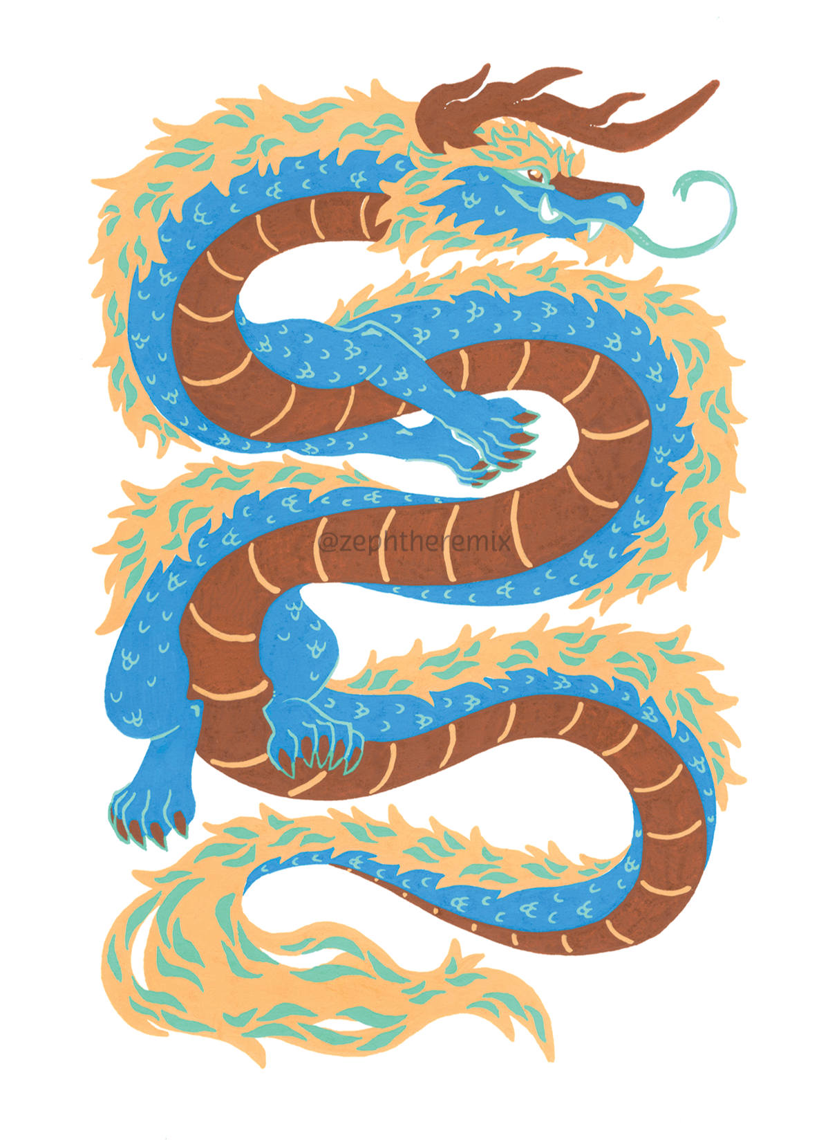 Sky Blue Posca Dragon - 2022